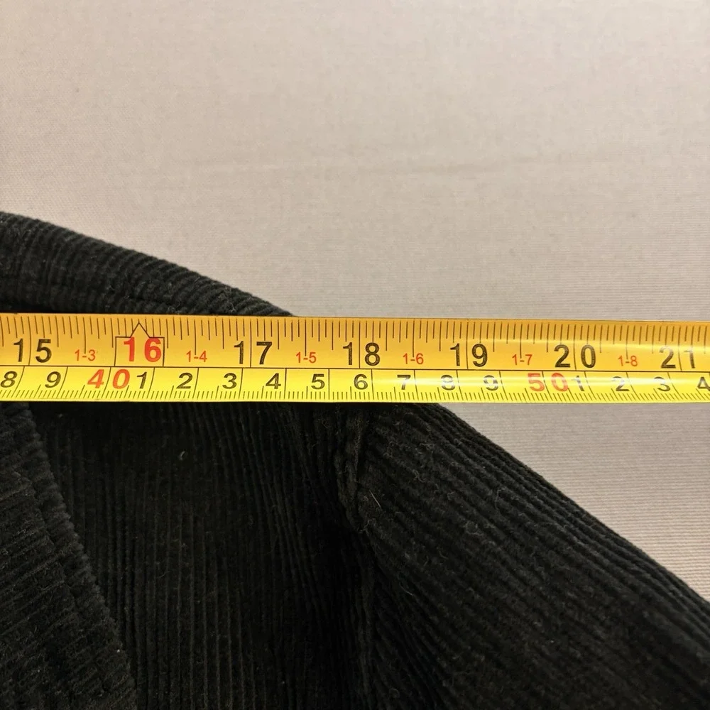 Thesaurus Black Corduroy Shirt Mens L Cotton Button Front Jacket Chore Workwear